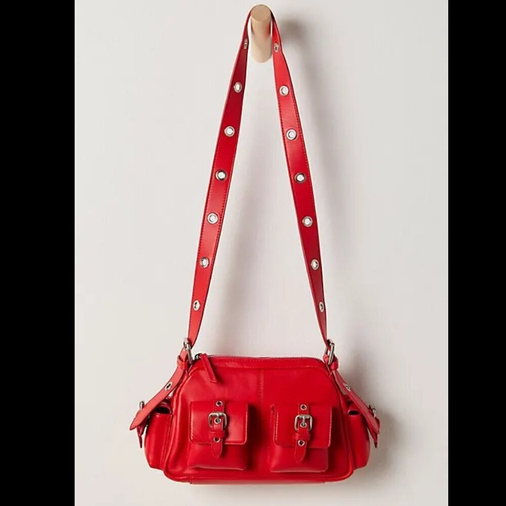 NWT Free People Buckle Shoulder Bag in Heart Eyes - Picture 2 of 5